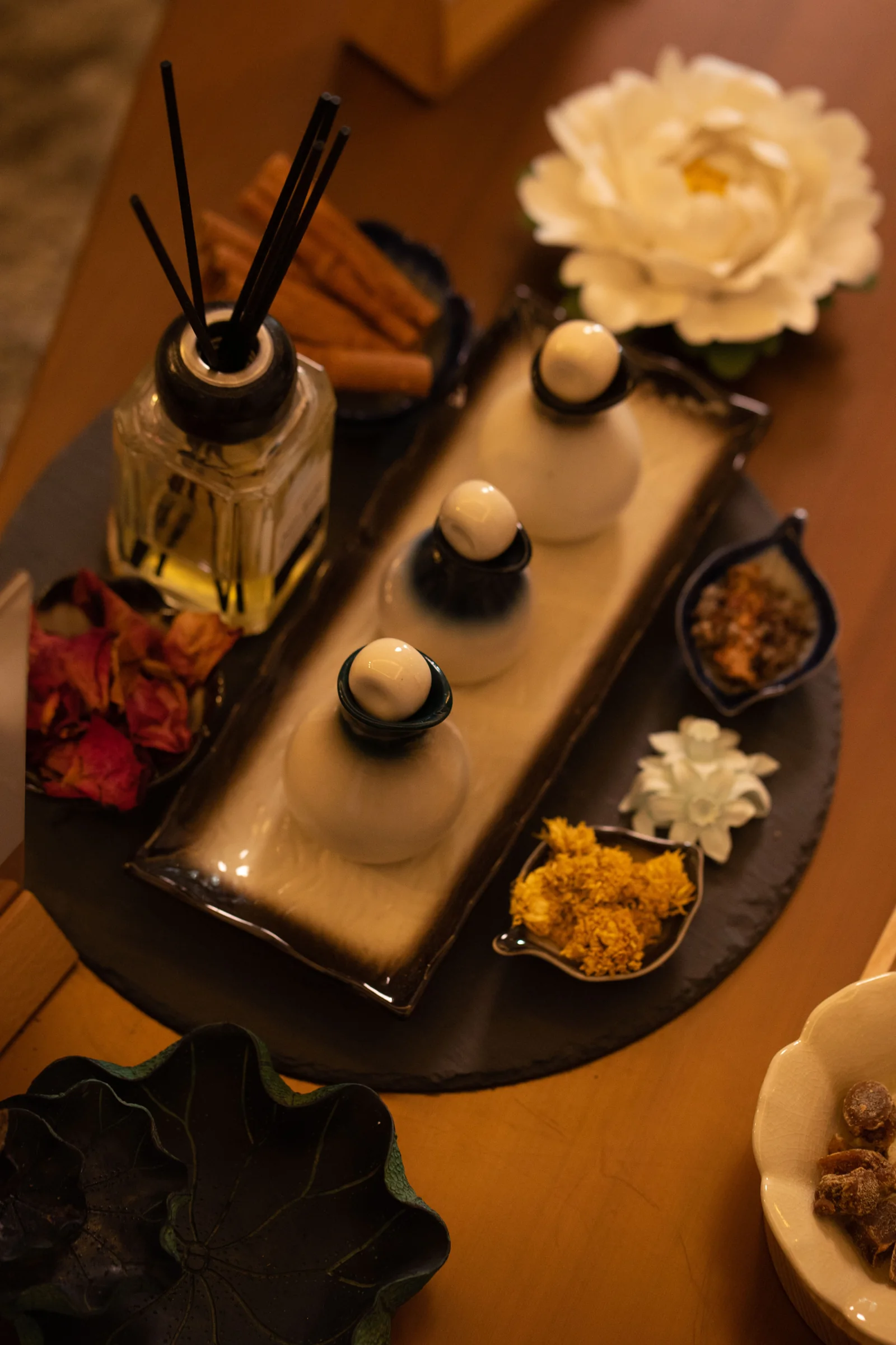 Aromatherapy oils and treatment details at M&S